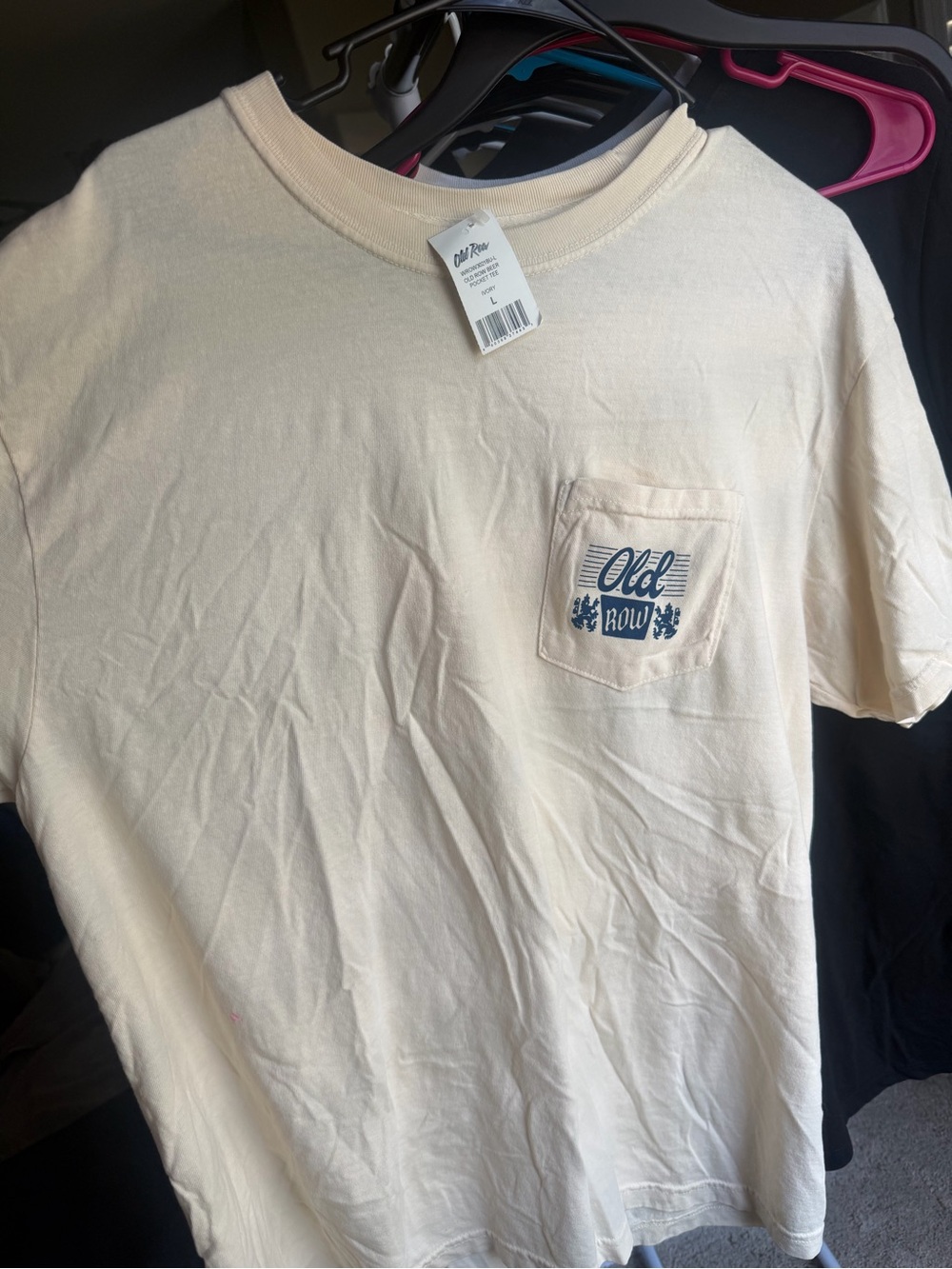 Old Row Men’s Cream Short Sleeve Pocket Tee
